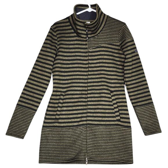 Avalanche Knit Sweater Jacket Cardigan Full Zip Fleece Lined Green Black Small - Picture 1 of 11